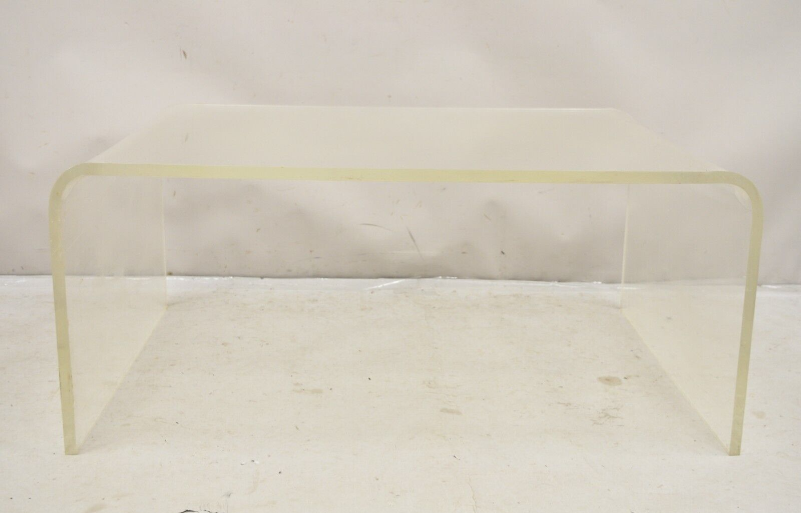 Vintage Mid Century Modern Large 42 x 30 Lucite Waterfall Coffee Table