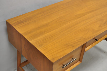 West Elm Williams Sonoma Mid Century Modern Acacia Teak Wood Style Writing Desk