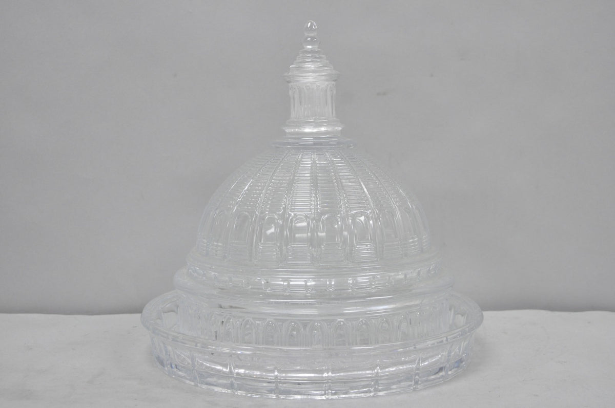 Shannon Design of Ireland Round Clear Cut Crystal Capitol Dome Cake Plate Stand