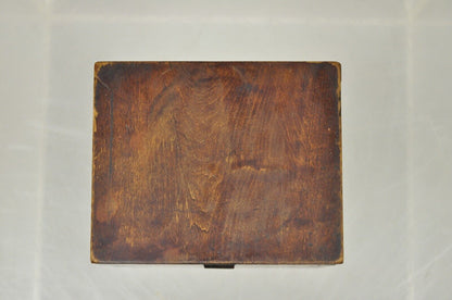 Antique English Walnut Tea Caddy Small Desk Box Victorian with Dovetail