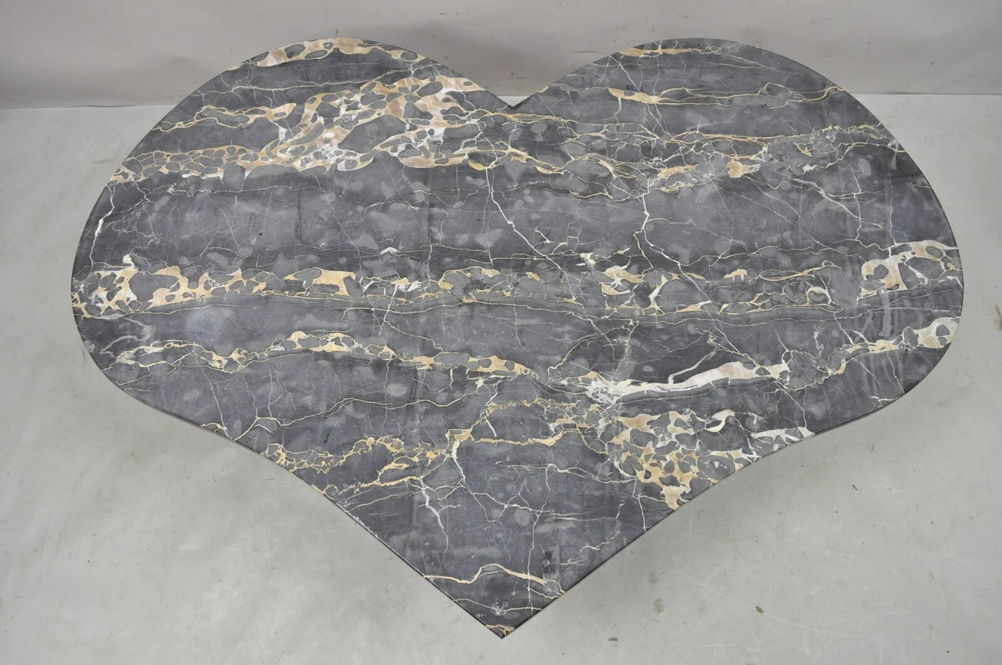 Vintage Custom Heart Shaped Italian Marble Top Hollywood Regency Coffee Table