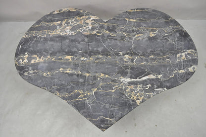 Vintage Custom Heart Shaped Italian Marble Top Hollywood Regency Coffee Table