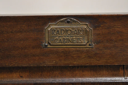 Antique William and Mary Style Walnut Small Radio Cabinet by Radio Art Cabinets