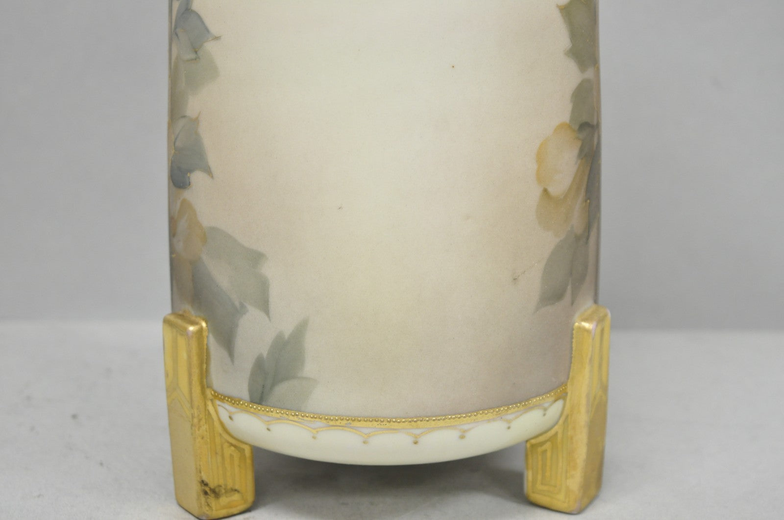 Antique Nippon Noritake Hand Painted Art Nouveau Porcelain Footed Round Vase
