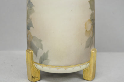 Antique Nippon Noritake Hand Painted Art Nouveau Porcelain Footed Round Vase