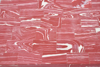Modern Lava Marble Inlay Pink Coral Covered Jewelry Trinket Box by Current Home