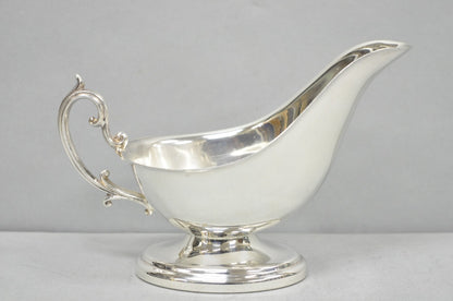Vintage English Regency Style Silver Plated Gravy Sauce Boat with Handle