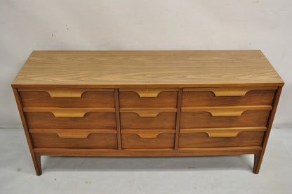 Vintage Johnson Carper Mid Century Modern Walnut Formica Top Credenza Dresser