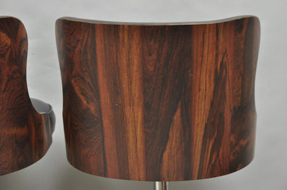 Vintage Daystrom Mid Century Modern Faux Rosewood Laminate Barstools - Set of 4