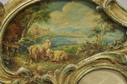 Antique French Louis XV Hand Painted Petite 3 Panel Folding Dressing Screen