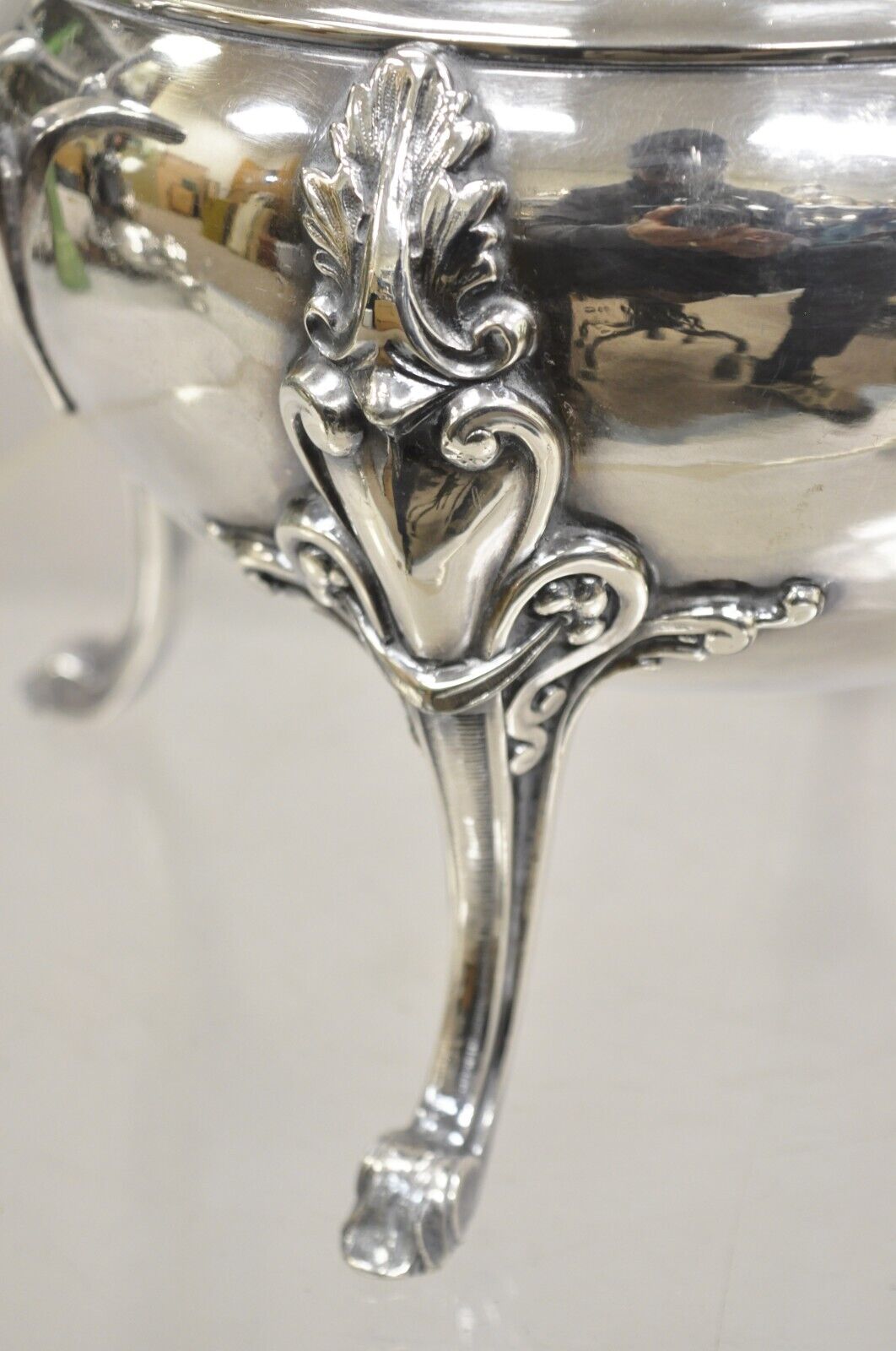 Antique Art Nouveau Silver Plated Soup Tureen With Crane Bird Handle