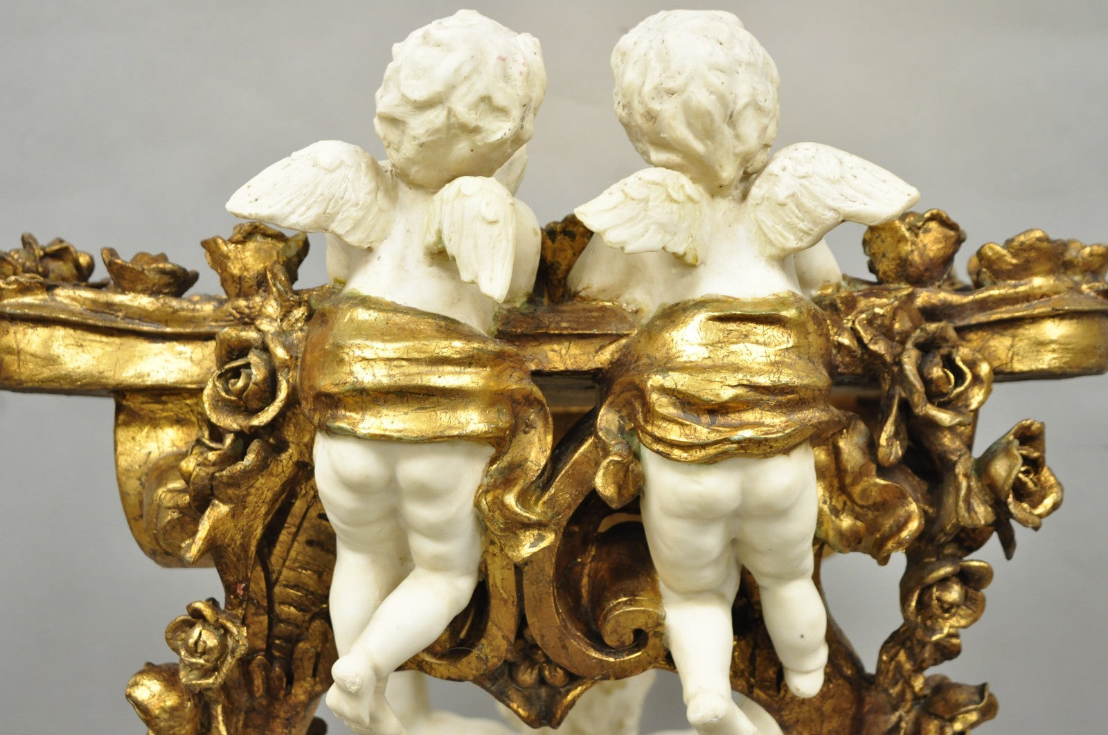Vintage Italian Venetian Figural Cherub Putti Gold Gilt Resin Bookstand Lectern