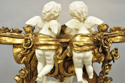 Vintage Italian Venetian Figural Cherub Putti Gold Gilt Resin Bookstand Lectern