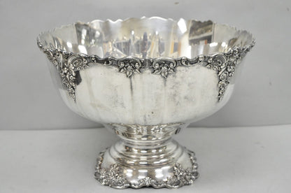 Vintage Baroque by Wallace 252 & 253 Silver Plated Punch Bowl Set w/ 10 Cups