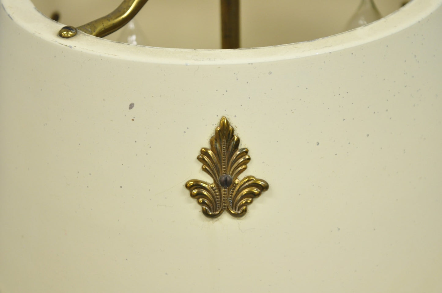 Vintage French Empire Federal Style Small Brass Bouillotte Tole Desk Table Lamp