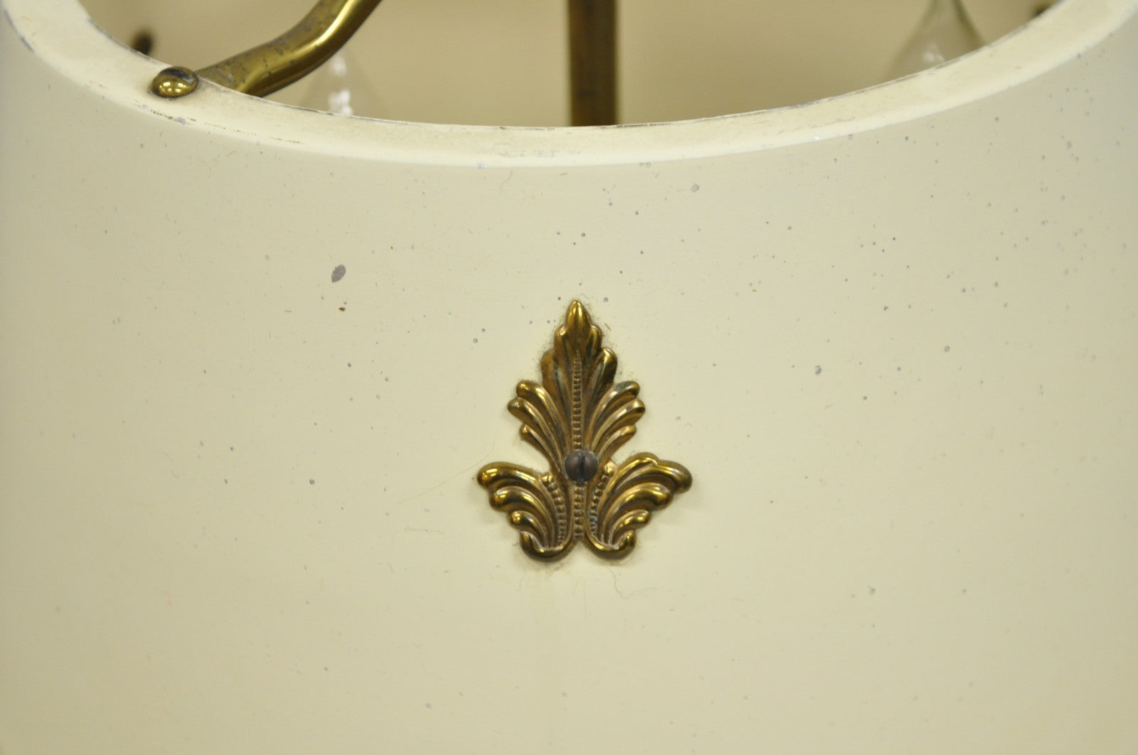 Vintage French Empire Federal Style Small Brass Bouillotte Tole Desk Table Lamp