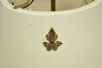 Vintage French Empire Federal Style Small Brass Bouillotte Tole Desk Table Lamp