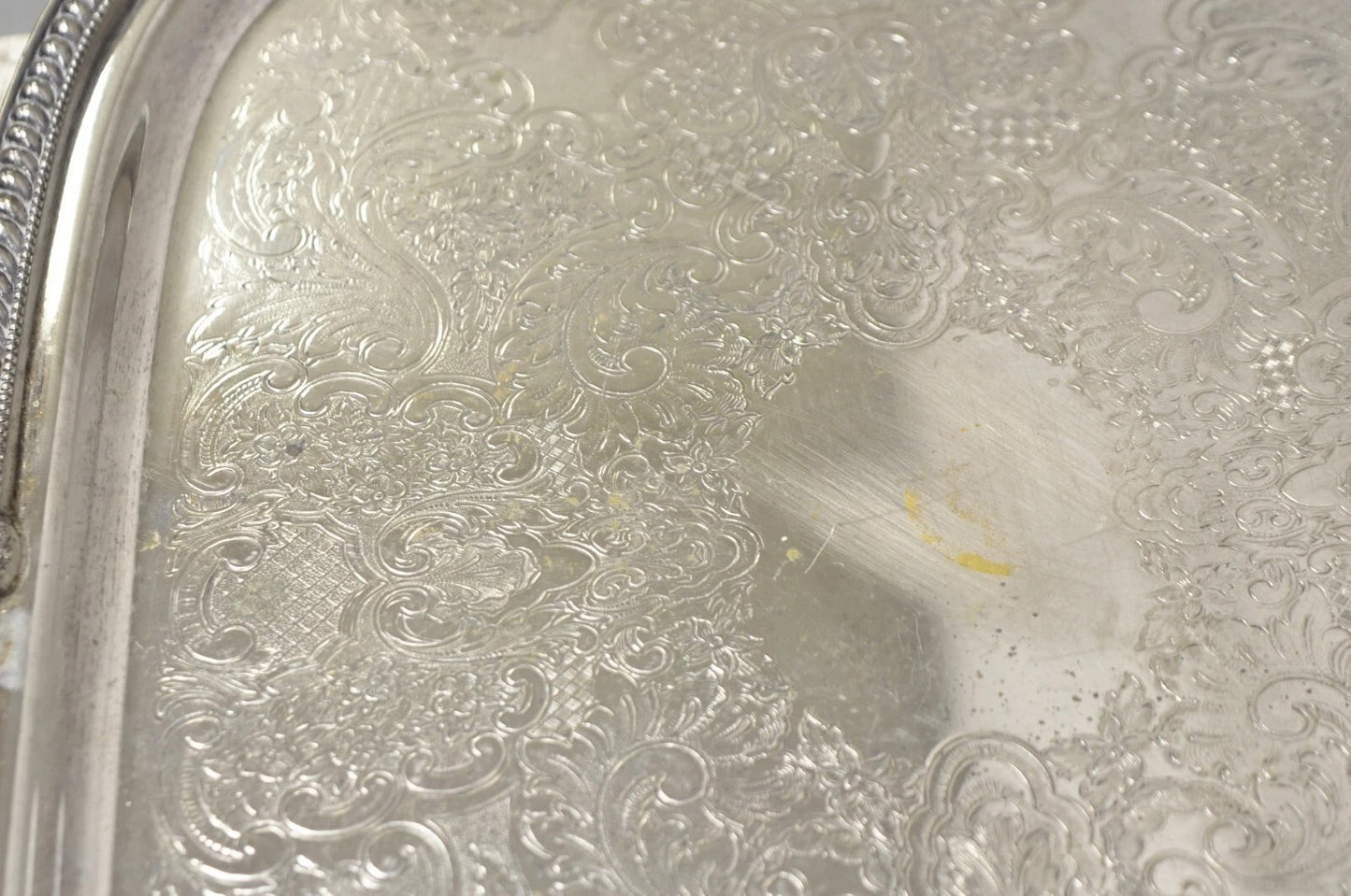 Vintage Victorian Silver Plated Regency Twin Handle Bar Platter Serving Tray