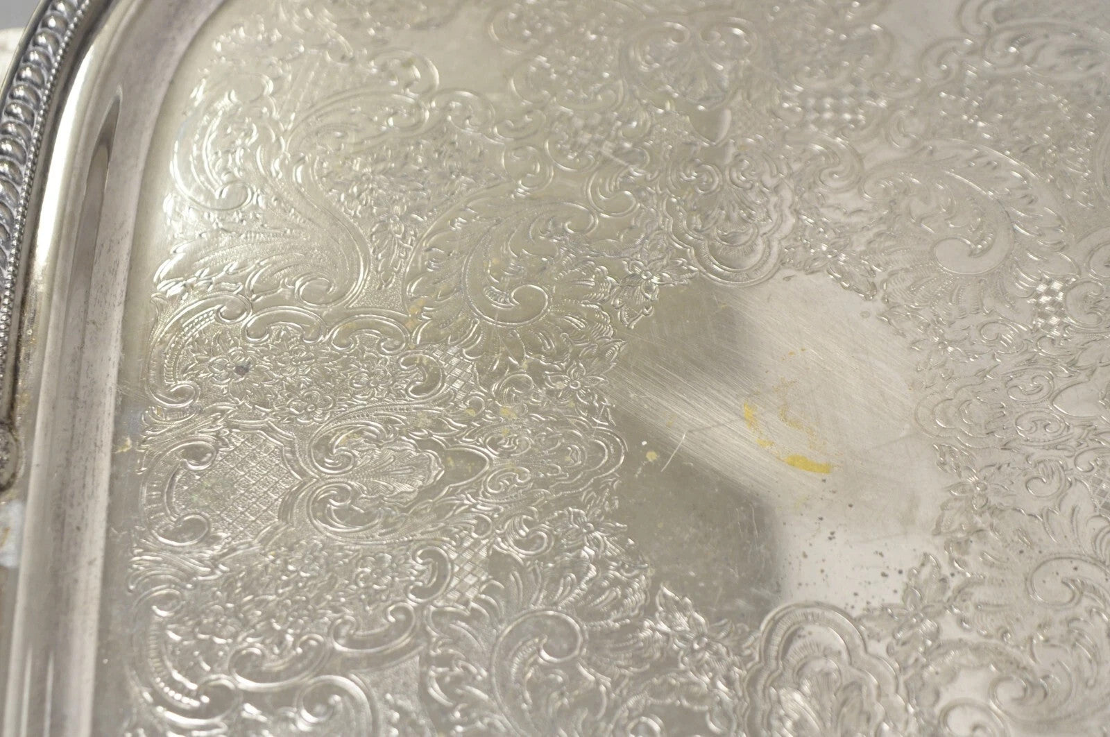 Vintage Victorian Silver Plated Regency Twin Handle Bar Platter Serving Tray