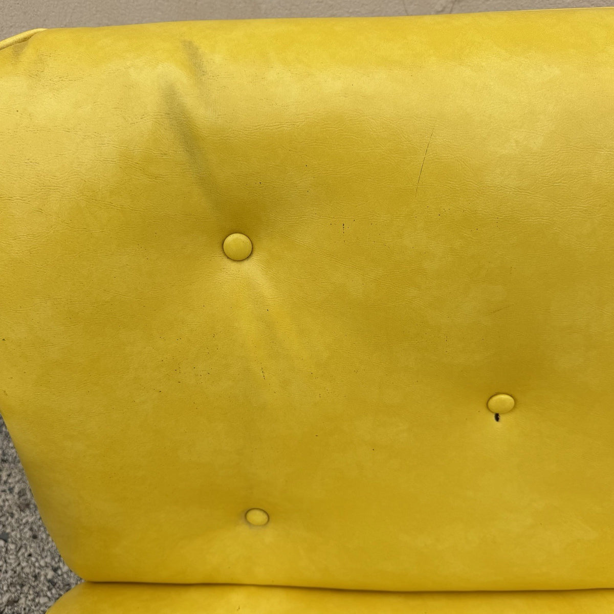 Vintage Homecrest Mid Century Modern Wire Metal Sofa w/ Yellow Vinyl Cushions