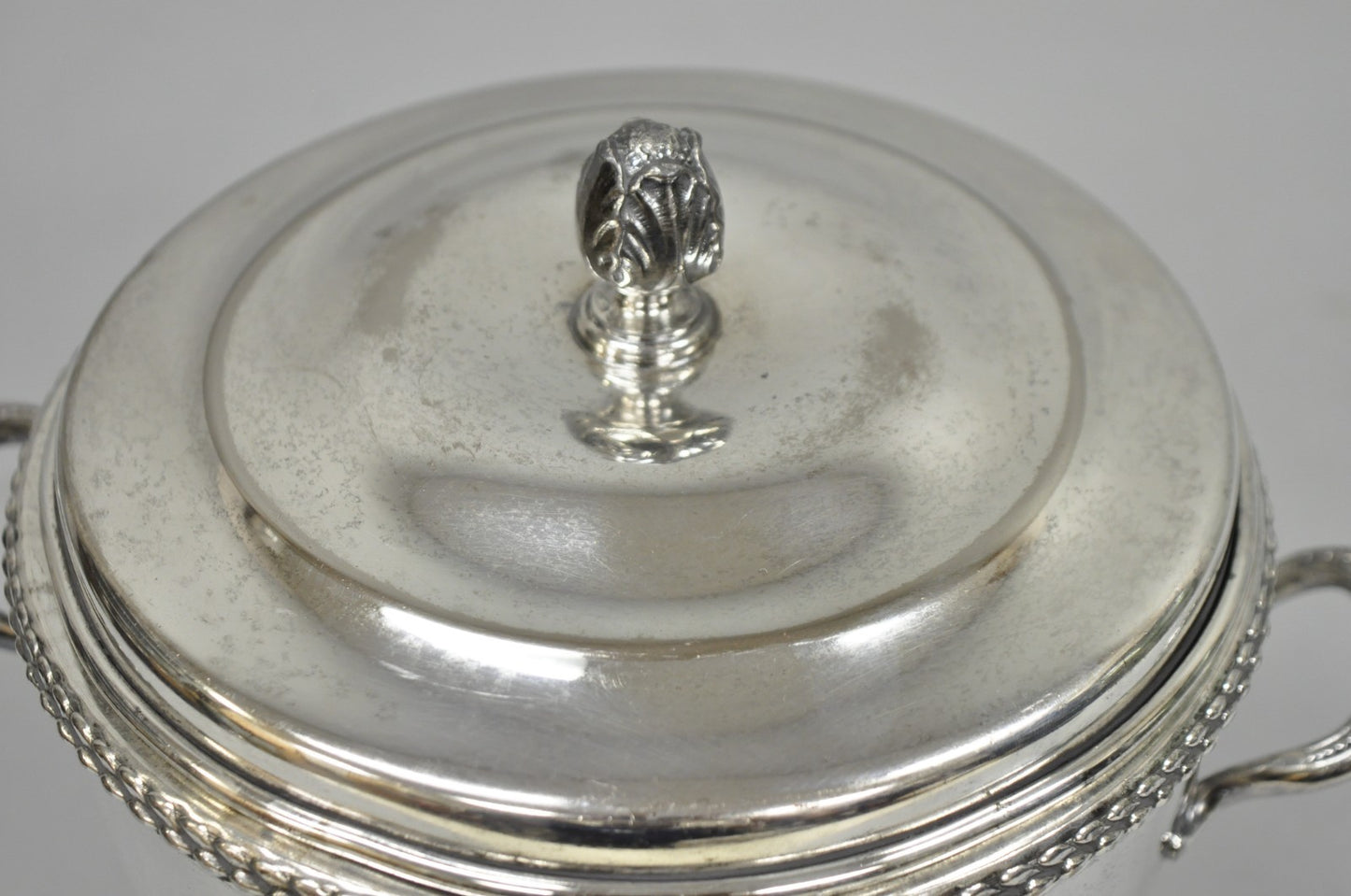 Vintage Art Deco Modern Silver Plated Lidded Bar Ice Bucket w/ "MMM" Monogram