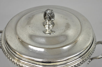 Vintage Art Deco Modern Silver Plated Lidded Bar Ice Bucket w/ "MMM" Monogram