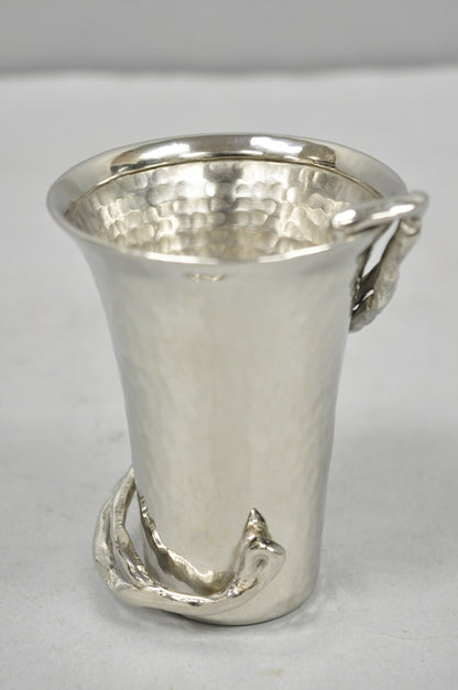Michael Aram Twig Hand Hammered Stainless Steel Silver Plated Small Goblet Cup