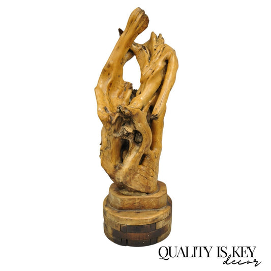 Vintage Mid Century Modern Large Teak Root Driftwood Abstract Statue Sculpture