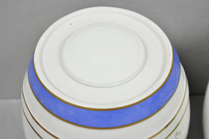 Antique Loftus London English Victorian Porcelain Spirits Whisky Barrels - Pair