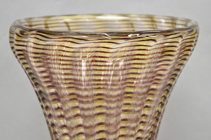 Ercole Barovier Zebrato Murano Art Glass Vase Zebrati for Ferro Toso Barovier