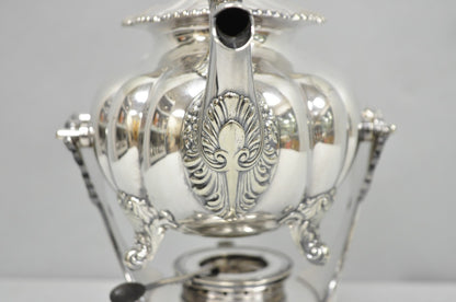 Antique Victorian Silver Plated Gorham 01180 Tilting Teapot Coffee Pot on Stand