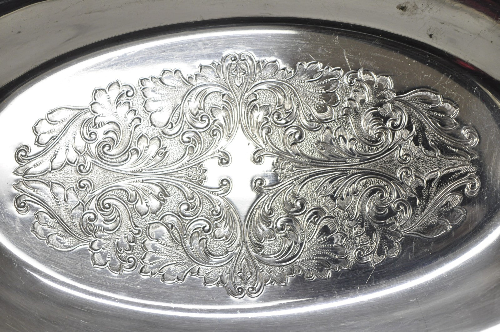 Vintage Community Ascot Victorian Silver Plated Oval Narrow Trinket Dish