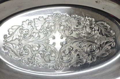 Vintage Community Ascot Victorian Silver Plated Oval Narrow Trinket Dish
