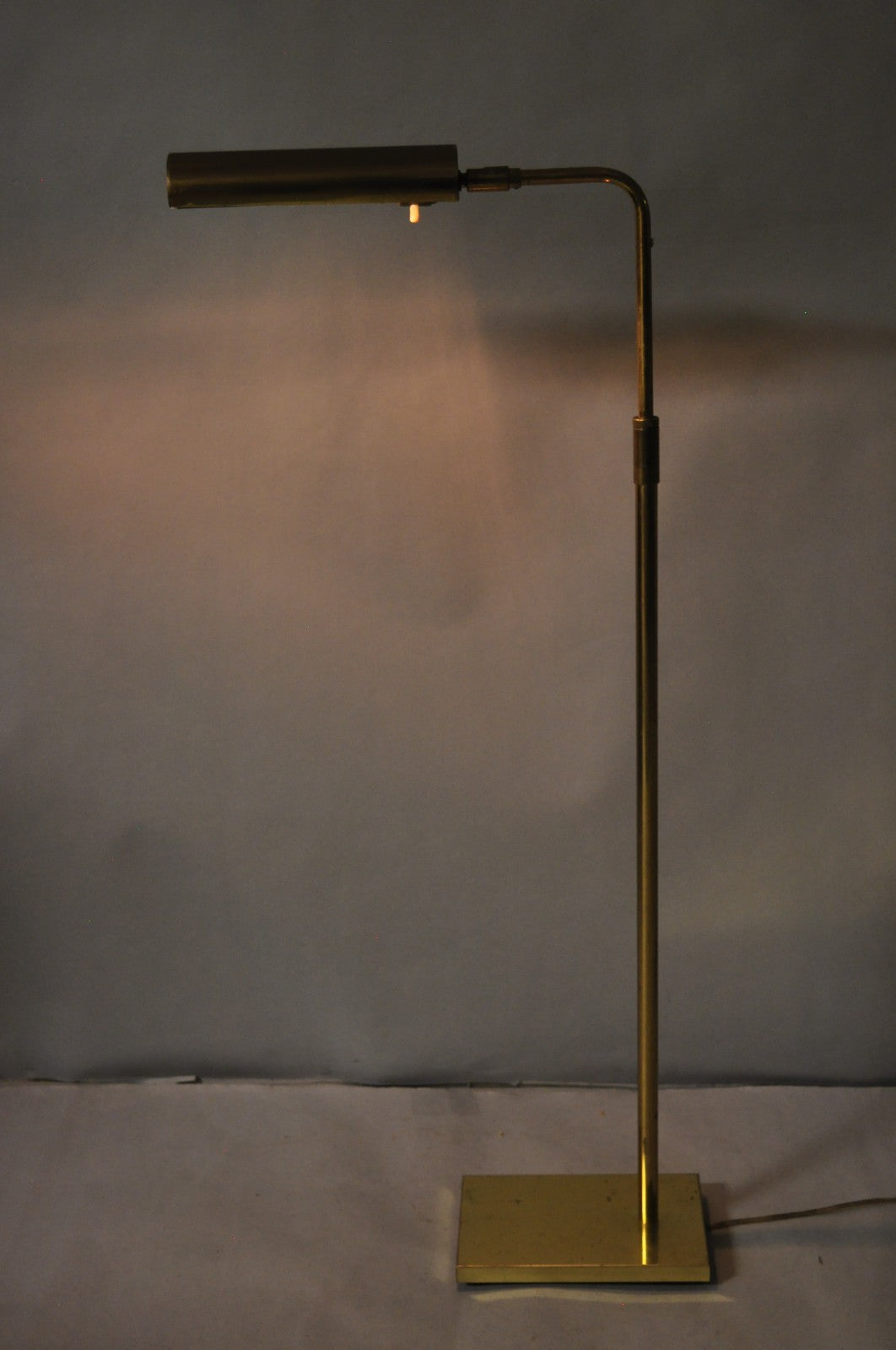 Mid Century Modern Koch & Lowy Brass Pharmacy Reading Adjustable Floor Lamp