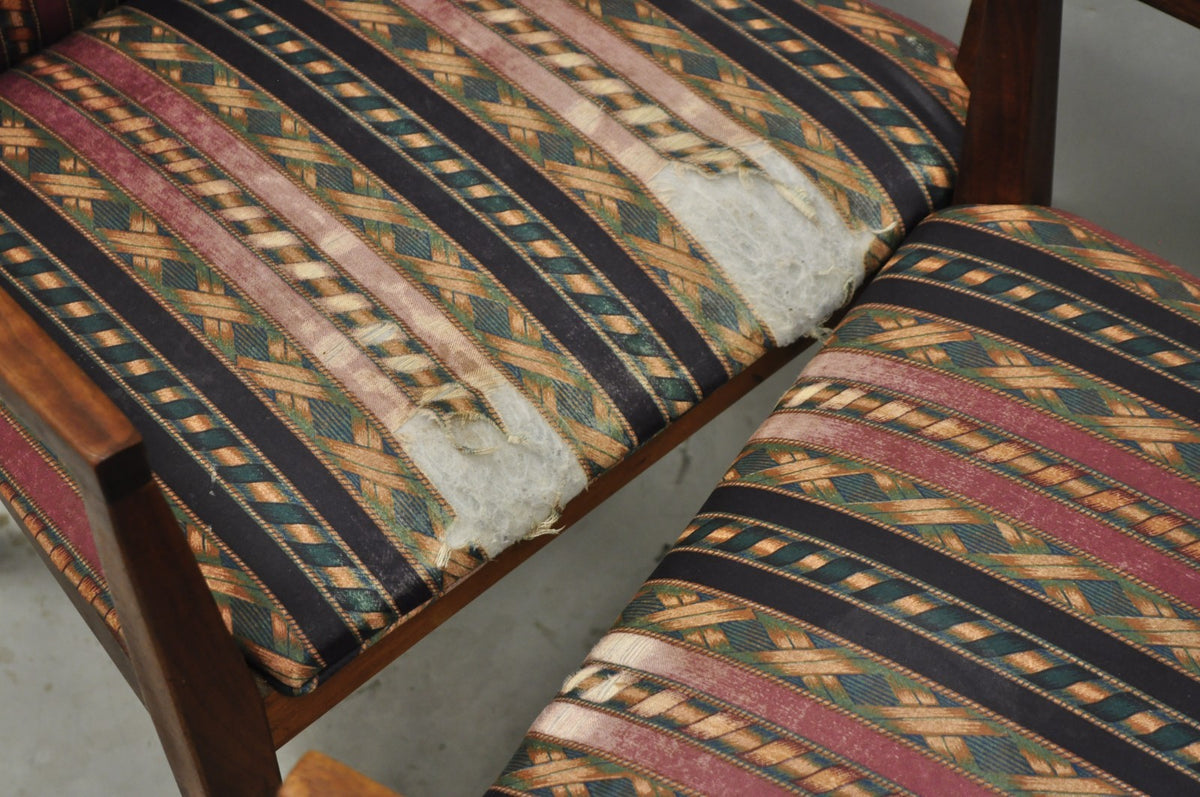 Vintage Mid Century Modern Walnut Dining Room Chairs by Dillingham - Set of 6