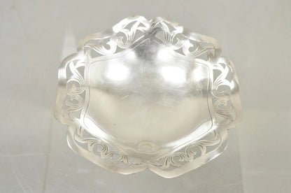 Vintage Victorian Scalloped Pierced Gallery Silver Plated Candy Trinket Dish