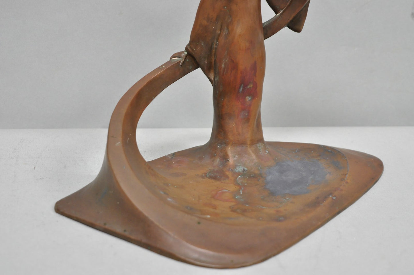 Antique Art Nouveau Austrian Bronze Woman Figural Sculpture Candlestick Holder