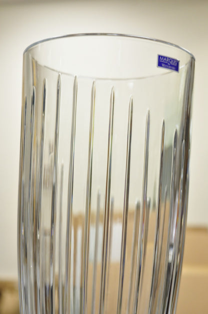 Marquis by Waterford 12" Tall Etched Round Lead Crystal Glass Flower Vase