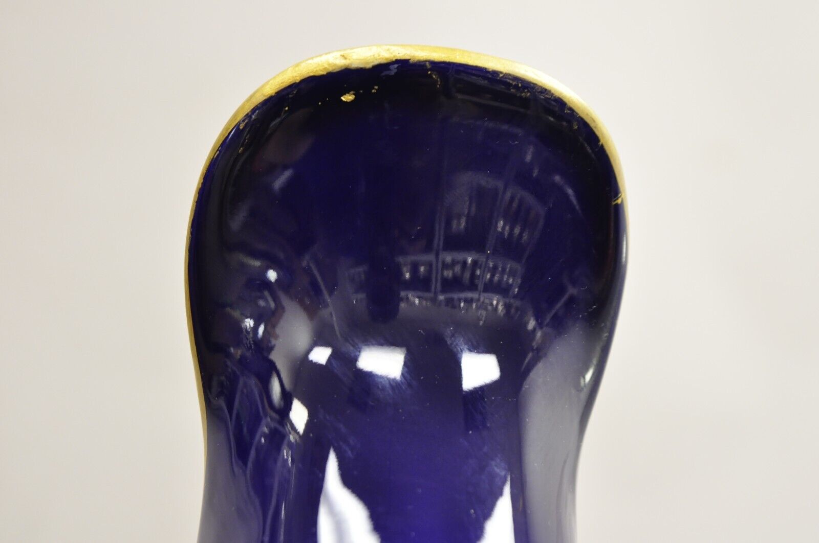 Vintage Keramos Italian Capodimonte Cobalt Blue Porcelain Pitcher w/ Handle