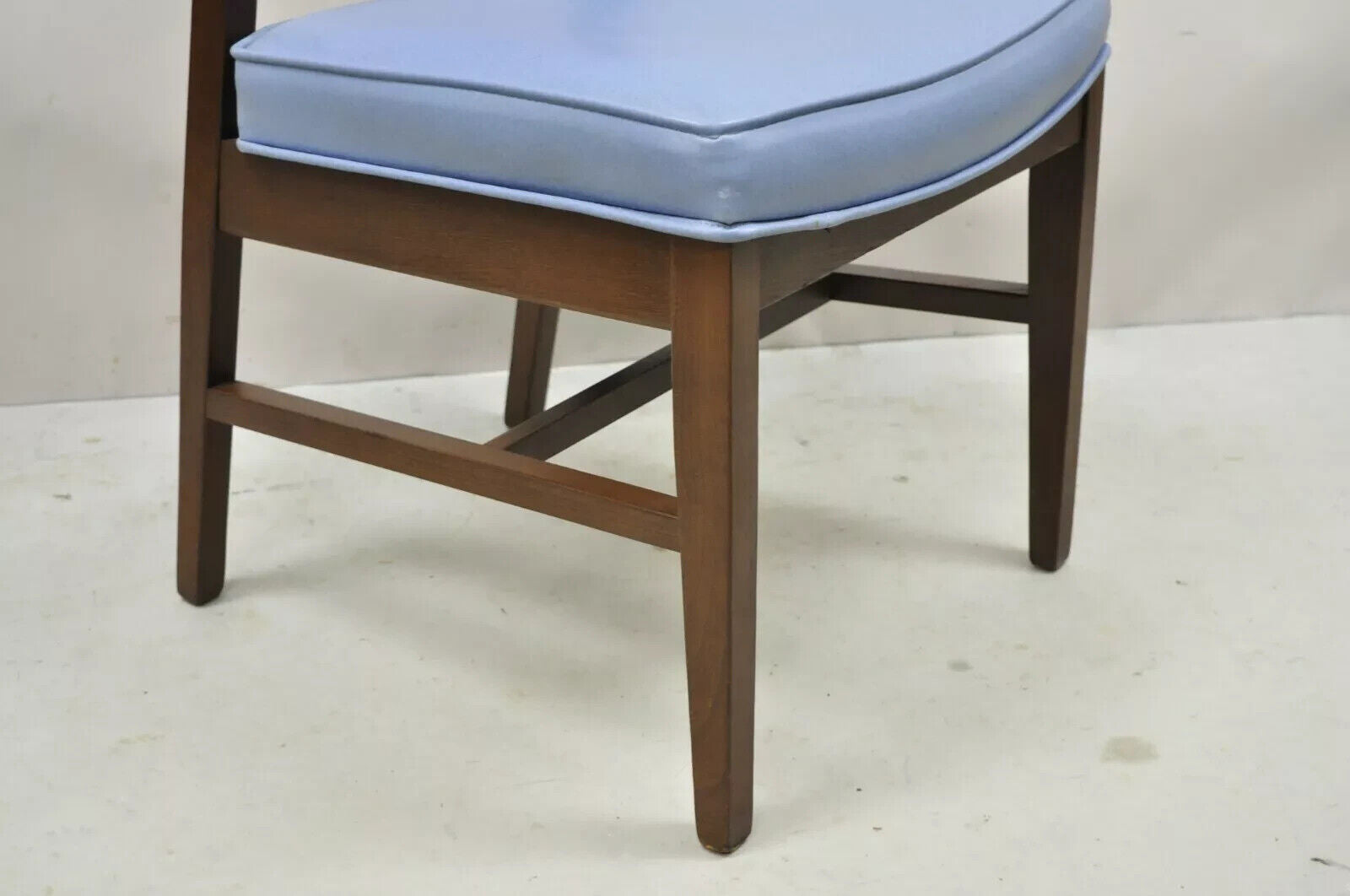 Vintage Mid Century Modern Jens Risom Style Blue Sculpted Dining Chair -Set of 6