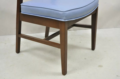 Vintage Mid Century Modern Jens Risom Style Blue Sculpted Dining Chair -Set of 6