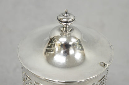 Antique Mappin & Webb Victorian Silver Plated Reticulated Covered Jelly Jar
