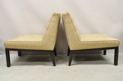 Vintage Edward Wormley for Dunbar Wood Frame Slipper Lounge Chairs - a Pair
