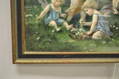 Vintage Mataloni Giovanni Large Art Print of Mary Jesus Lamb Angels