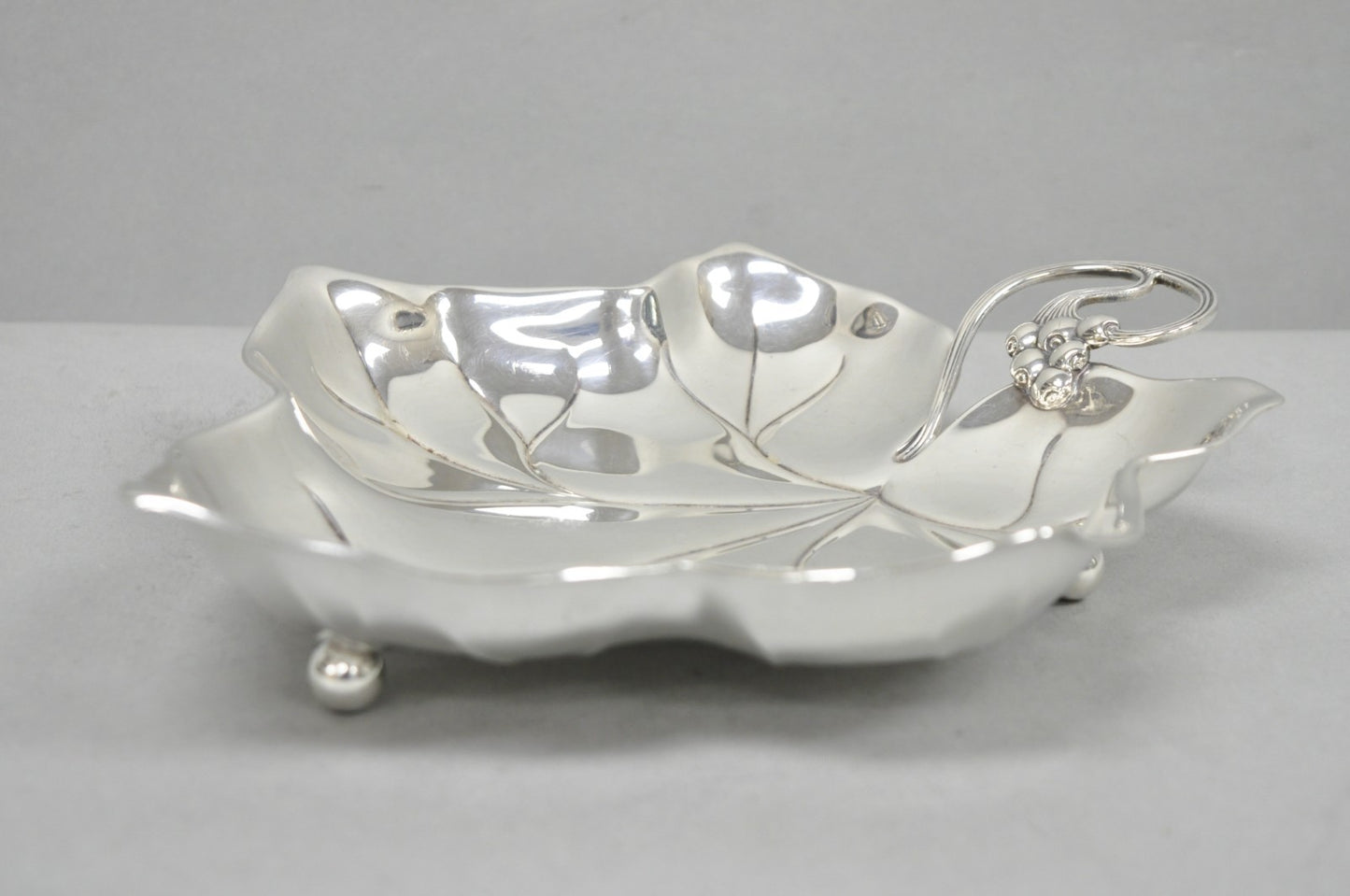 Vintage WMF Germany Small Silver Plated Maple Leaf  9" Trinket Candy Dish Bowl