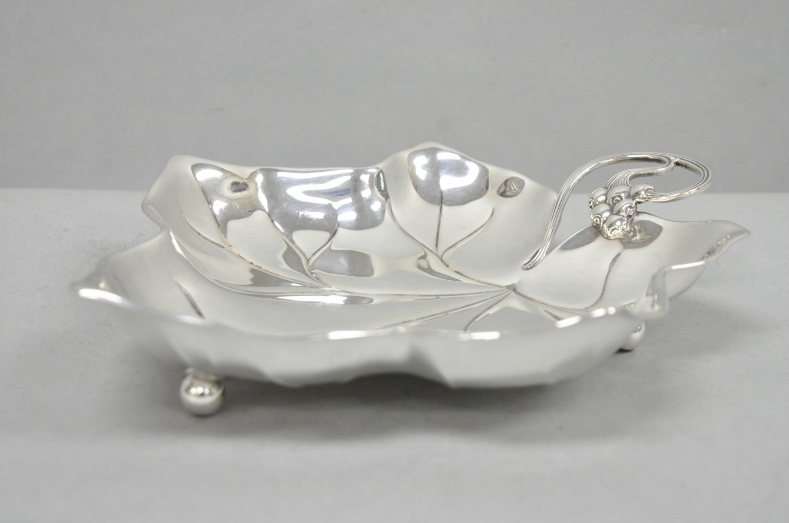Vintage WMF Germany Small Silver Plated Maple Leaf  9" Trinket Candy Dish Bowl