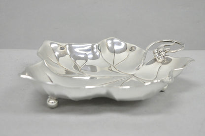 Vintage WMF Germany Small Silver Plated Maple Leaf  9" Trinket Candy Dish Bowl