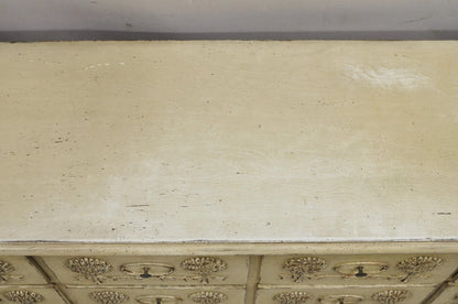 Vintage French Country Provincial Cream Distress Painted Dresser by Roundtree