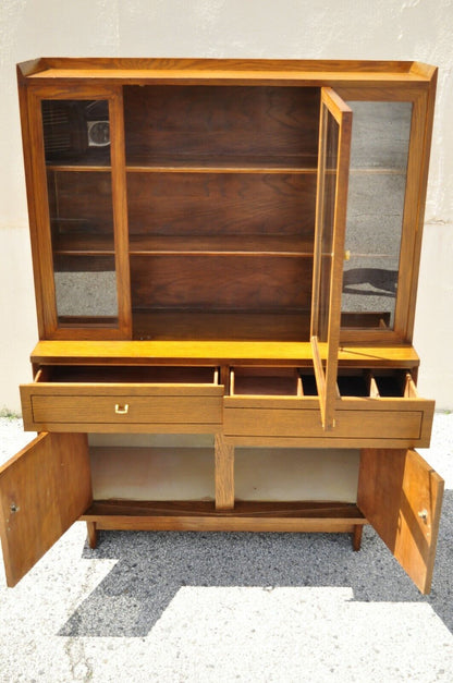 Raymond Loewy Mengel Mid Century Modern Sculpted Oak China Cabinet