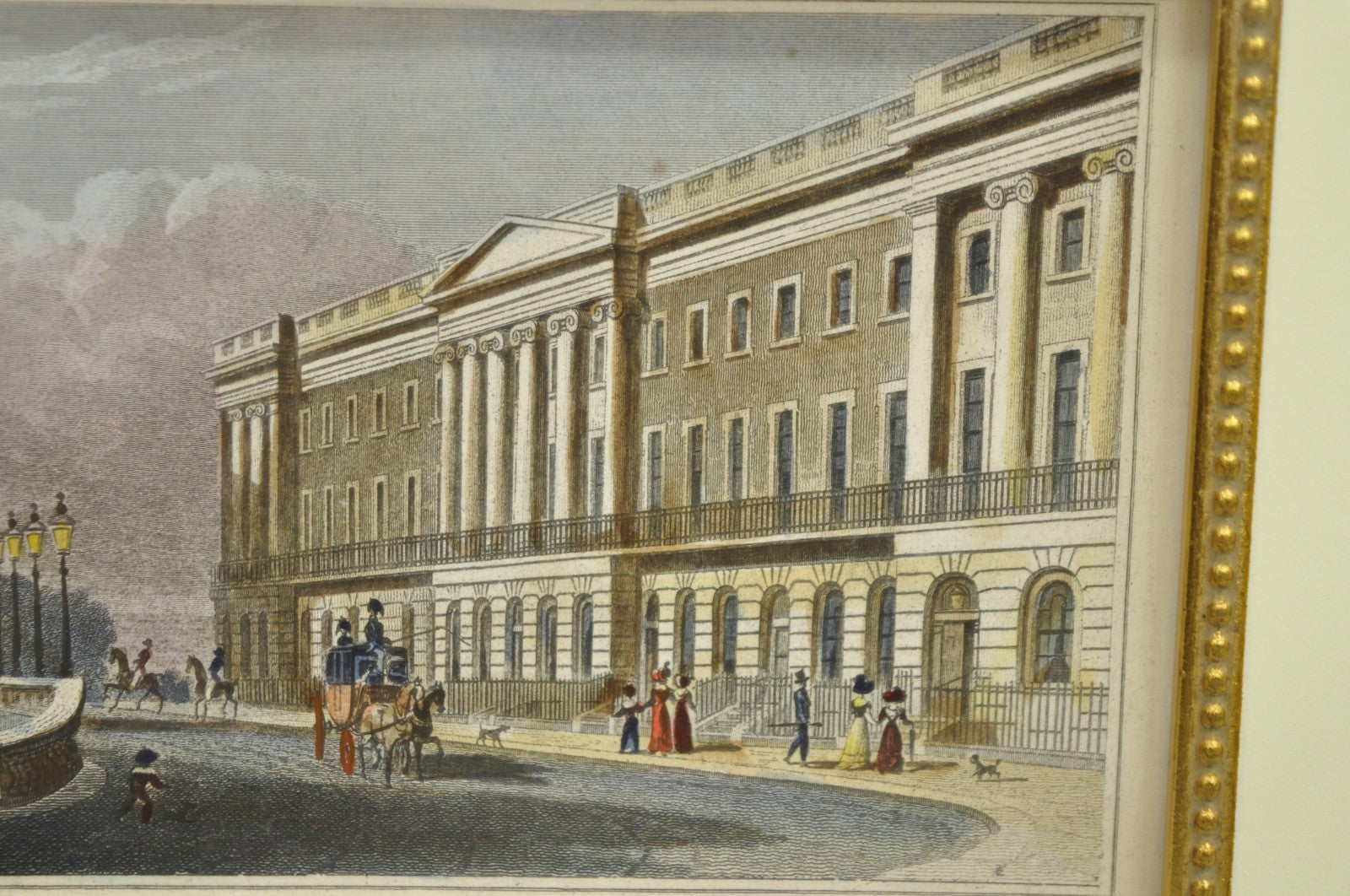 Antique "Richmond Terrace, Whitehall" Color Print by T. Shepherd, M.S Barenger